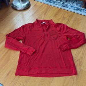 MOUNTAIN KHAKIS 100% Merino Wool Red Quarter Zip size Medium
